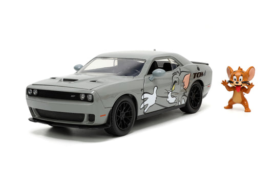 Tom & Jerry 2015 Dodge Challenger Hellcat 1:24 Scale Die Cast Vehicle with Jerry Figure
