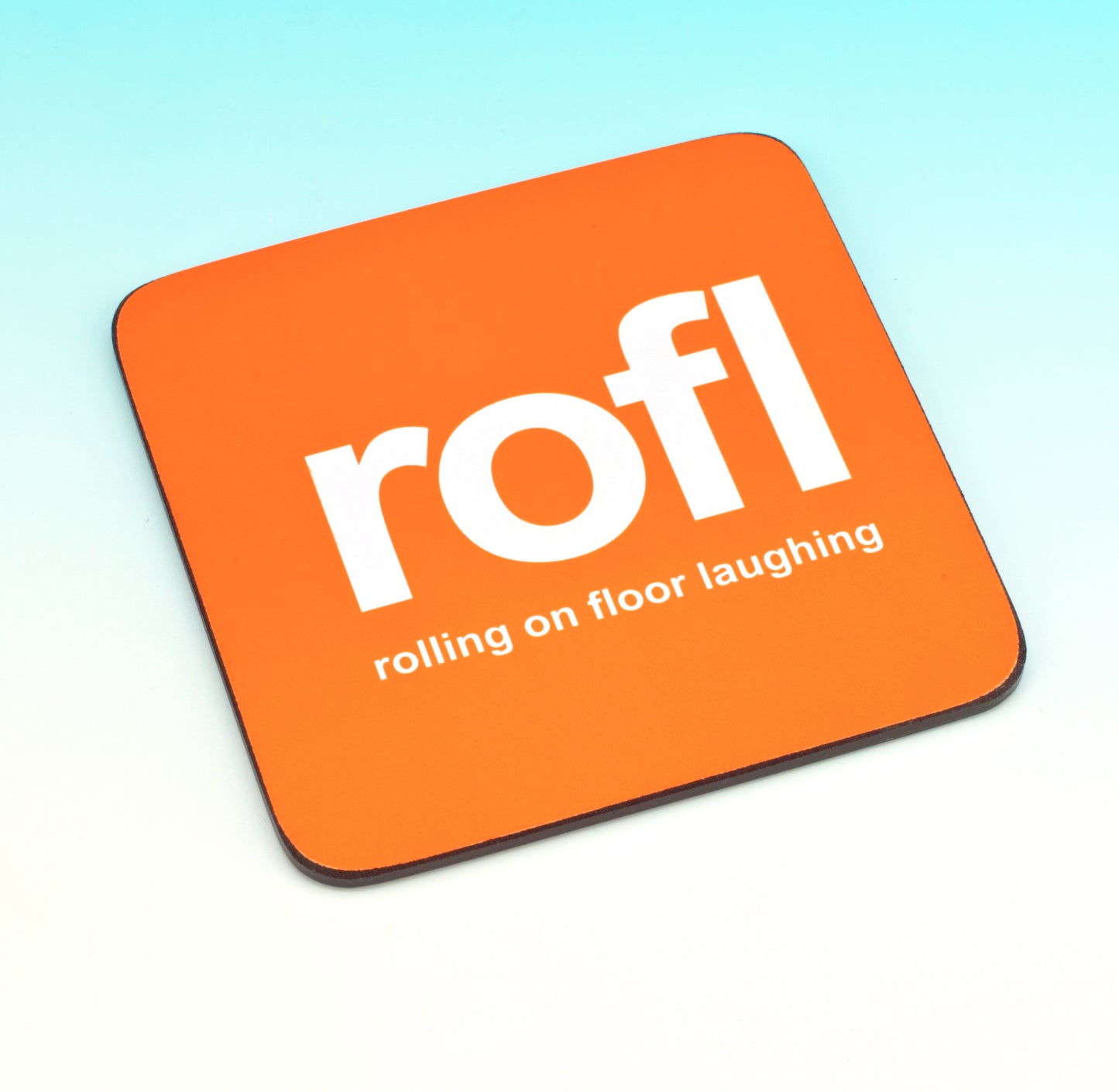 Rolling On Floor Laugh Rofl Text Coaster