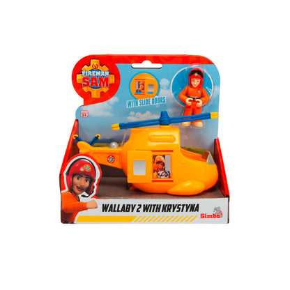 Fireman Sam Junior Wallaby 2 Helicopter with Krystina Figure