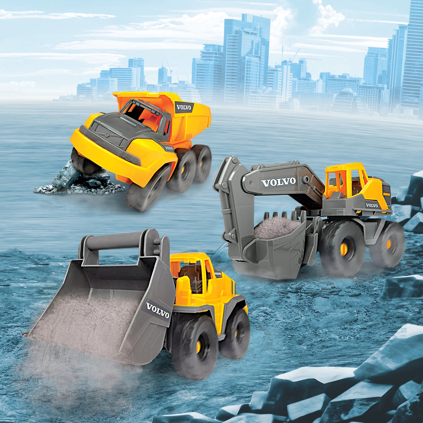 Dickie Volvo Tough Work Force 3 Vehicle Pack