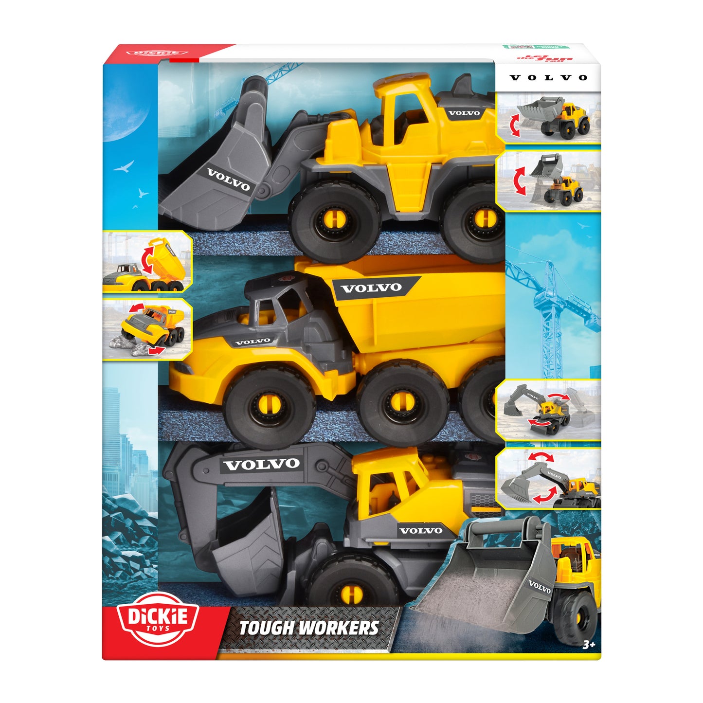 Dickie Volvo Tough Work Force 3 Vehicle Pack