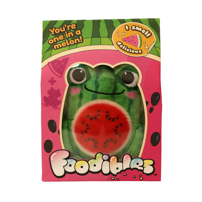 FOODIBLES Scented Small 10cm Tall Soft Toy Collection: Strawberry Elephant, Cool Watermelon Frog, Cute Cherry Mouse, Banana Dog, Cute Lemon Cat and “Pretty as a Peach” Pig! (6 Pieces)