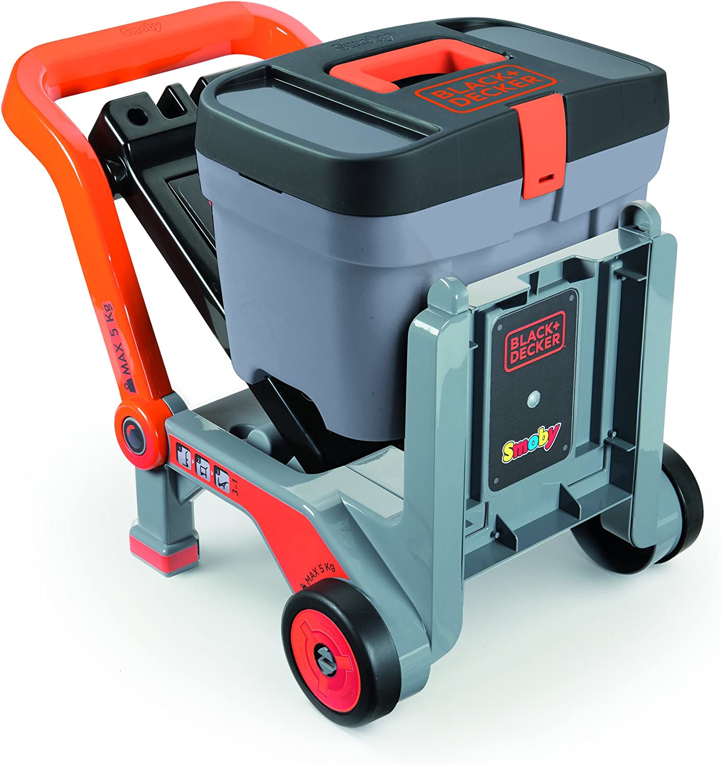 Black & Decker Kids Workbench | 3 in 1 Mobile Workshop including Devil Workmate, workbench, wheelbarrow plus 19 accessories | Ages 3+