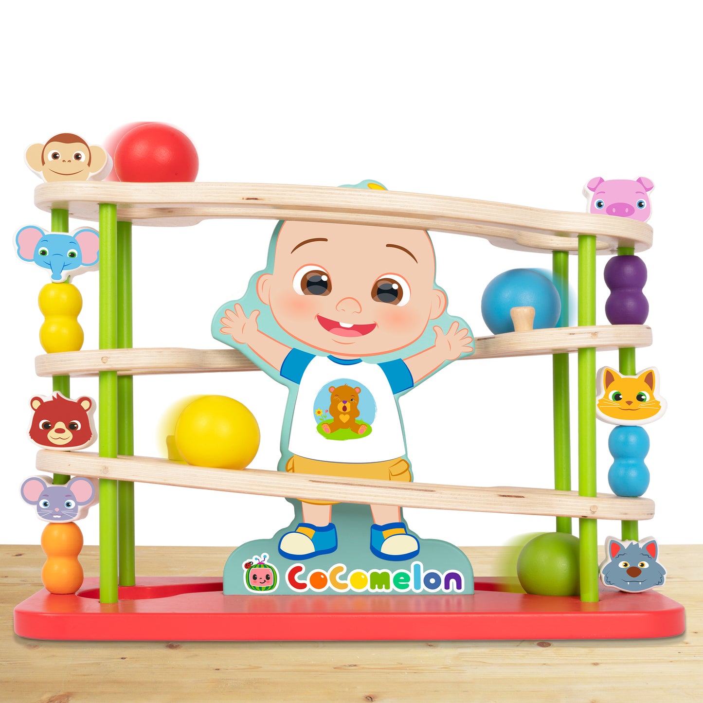 CoComelon 262C Wooden Ball Runner, Educational, Preschool Toy, FSC Certified, Age 18 Months +
