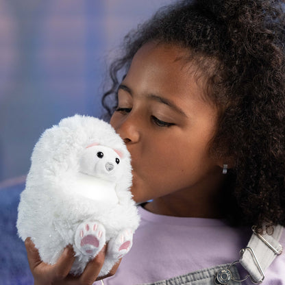 Curlimals Perry Polar Bear Arctic Glow Teddy Bear, Sensory toys, Cute, Plush, Laughing, Light-Up Tummy. Age 3+, White