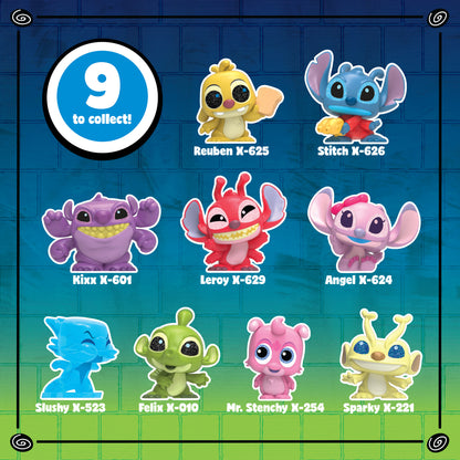 Just Play Disney Doorables Stitch Experiments Collection Peek, 9 Collectible 1.5 Inch Toys, Boys and Girls Ages 5 and Up