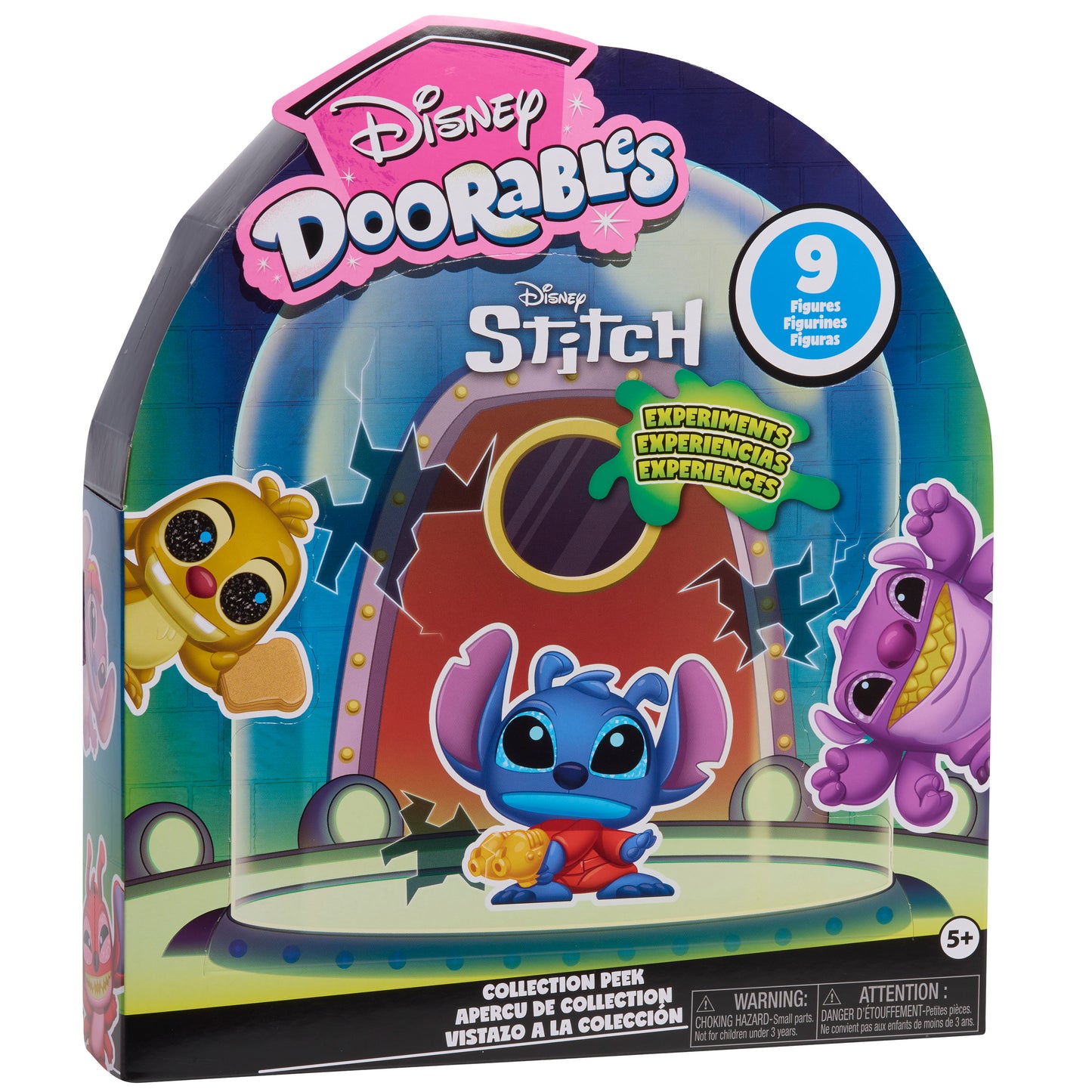 Just Play Disney Doorables Stitch Experiments Collection Peek, 9 Collectible 1.5 Inch Toys, Boys and Girls Ages 5 and Up