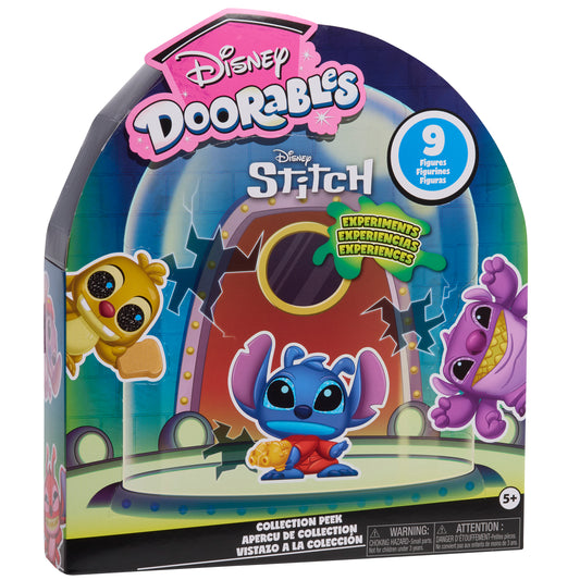 Just Play Disney Doorables Stitch Experiments Collection Peek, 9 Collectible 1.5 Inch Toys, Boys and Girls Ages 5 and Up