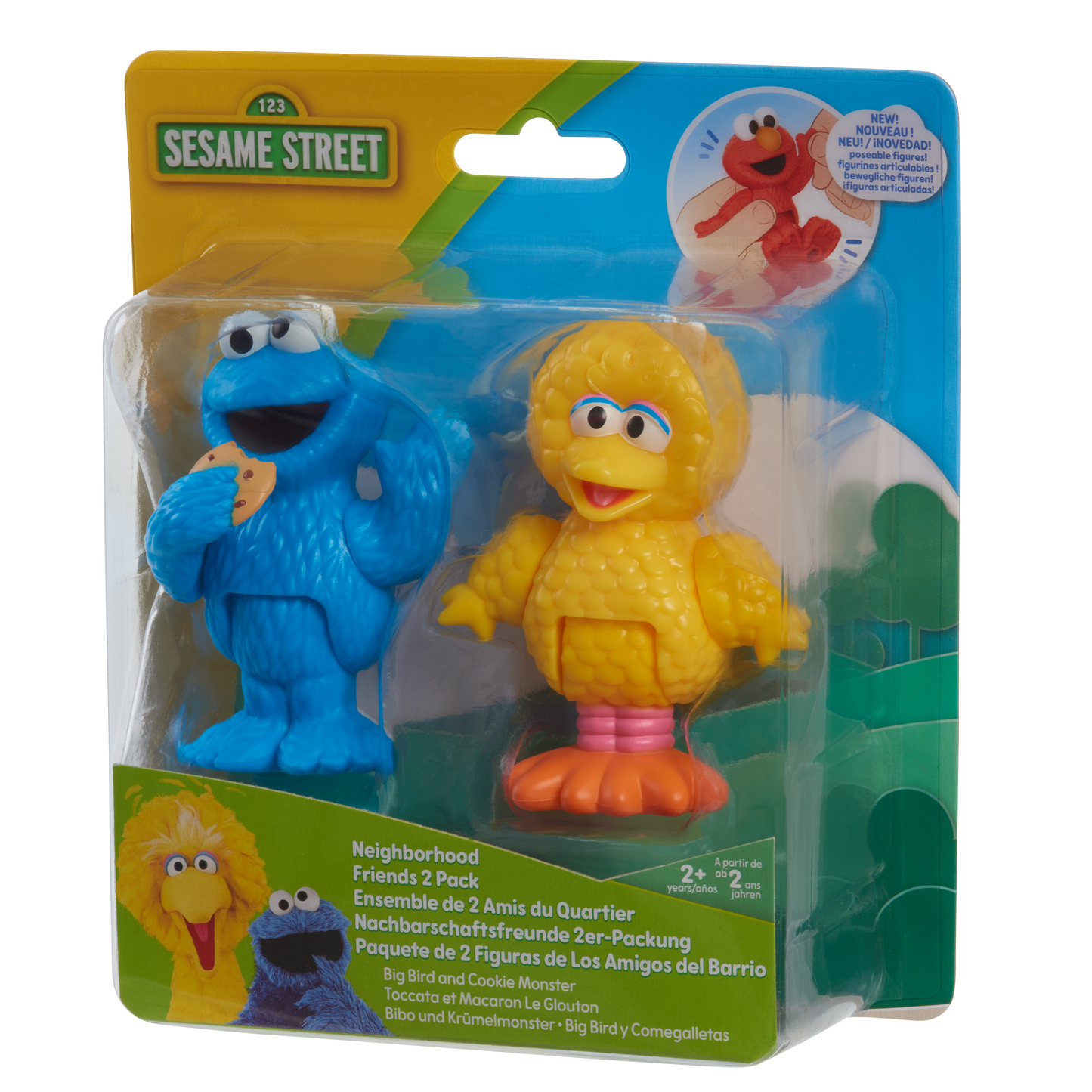 Sesame Street Neighborhood Friends Poseable figurines 2 Pack 7.5 cm tall (Cookie Monster & Big Bird)