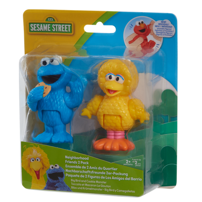 Sesame Street Neighborhood Friends Poseable figurines 2 Pack 7.5 cm tall (Cookie Monster & Big Bird)