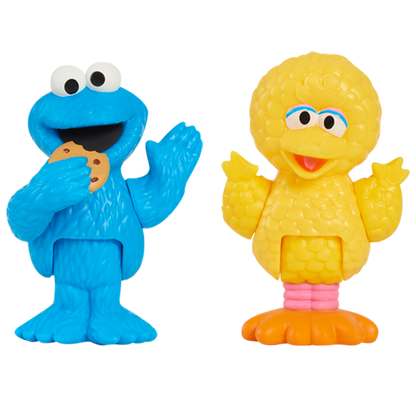 Sesame Street Neighborhood Friends Poseable figurines 2 Pack 7.5 cm tall (Cookie Monster & Big Bird)