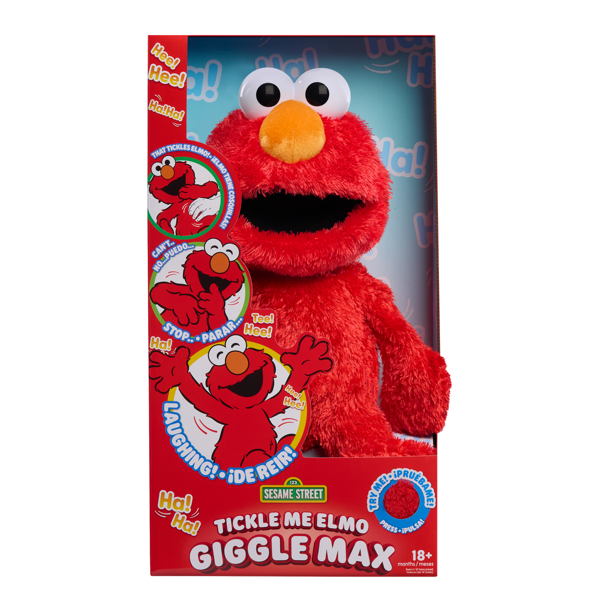 Sesame Street Tickle Me Elmo Giggle Max for ages 18 months +