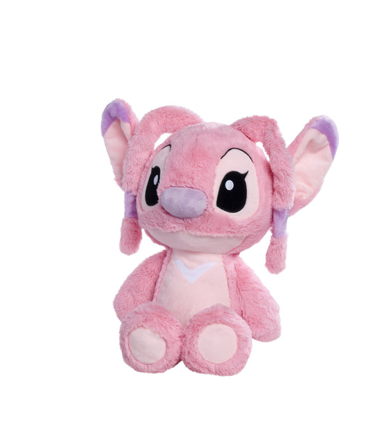 Disney Angel 25cm Soft toy in flopsie style, pastel pink colour, suitable for kids and adults, and treat, officially licensed by Disney