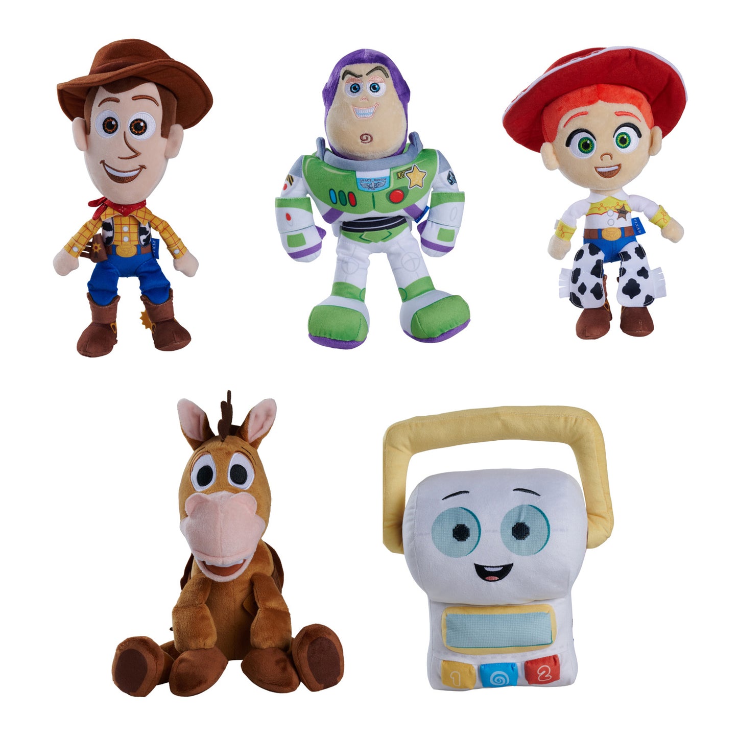 Toy Story 25cm Soft Toy Collection: Woody, Jessie, Bullseye, Buzz & Smarty Pants (5 Pieces)