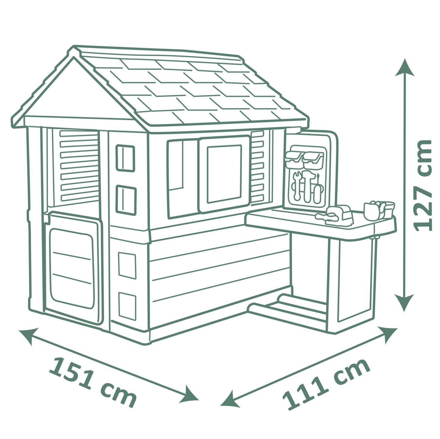 Smoby Life Nature Playhouse and Workshop for ages 2 Years+