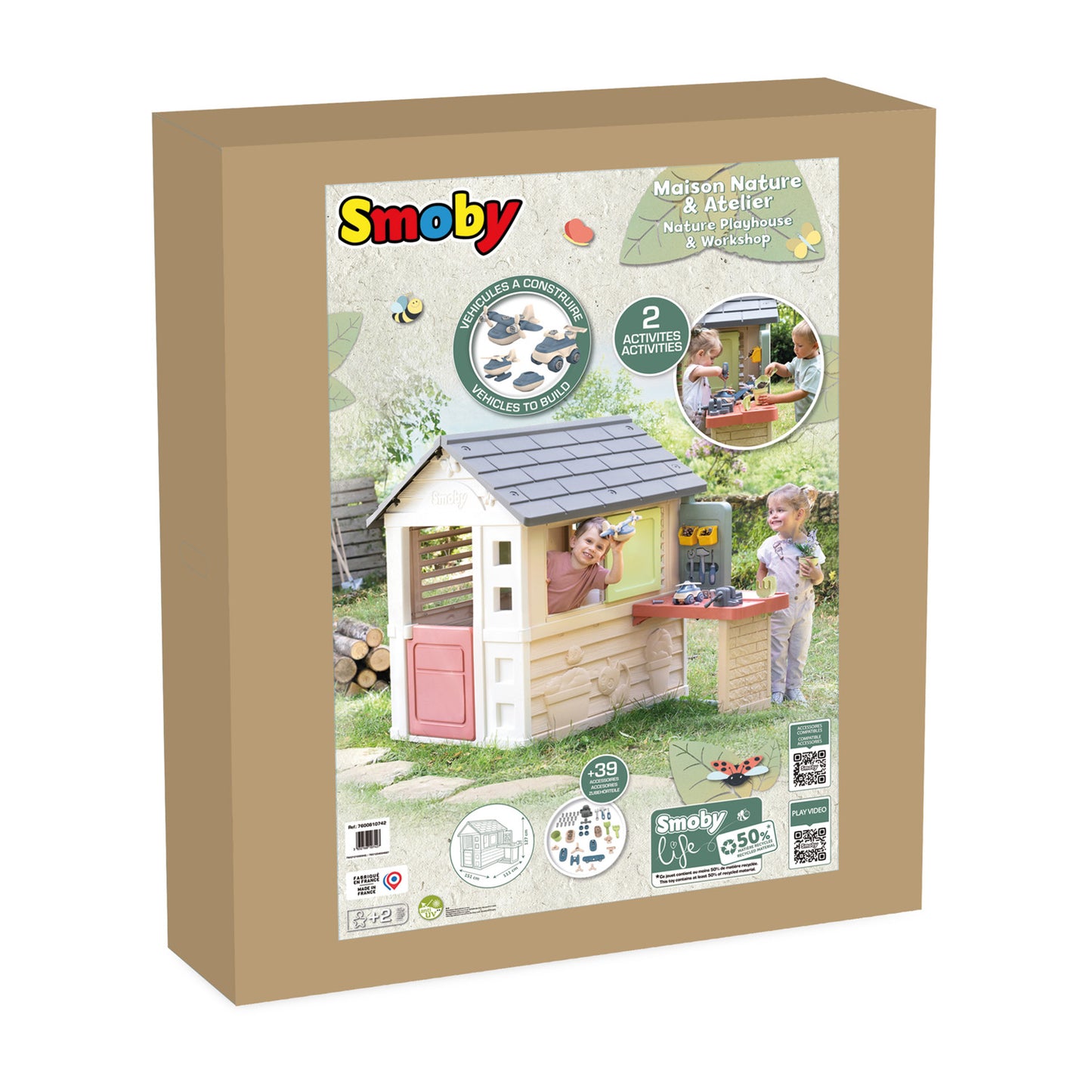 Smoby Life Nature Playhouse and Workshop for ages 2 Years+
