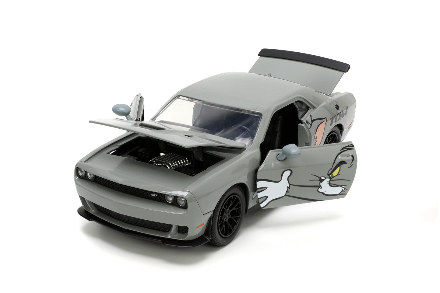 Tom & Jerry 2015 Dodge Challenger Hellcat 1:24 Scale Die Cast Vehicle with Jerry Figure