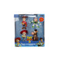 Disney Pixar Toy Story 5 Woody, Jessie, Buzz Lightyear, and Bullseye die-cast ballplayers in a blue blister pack with character graphics and a 'Die-Cast' badge.