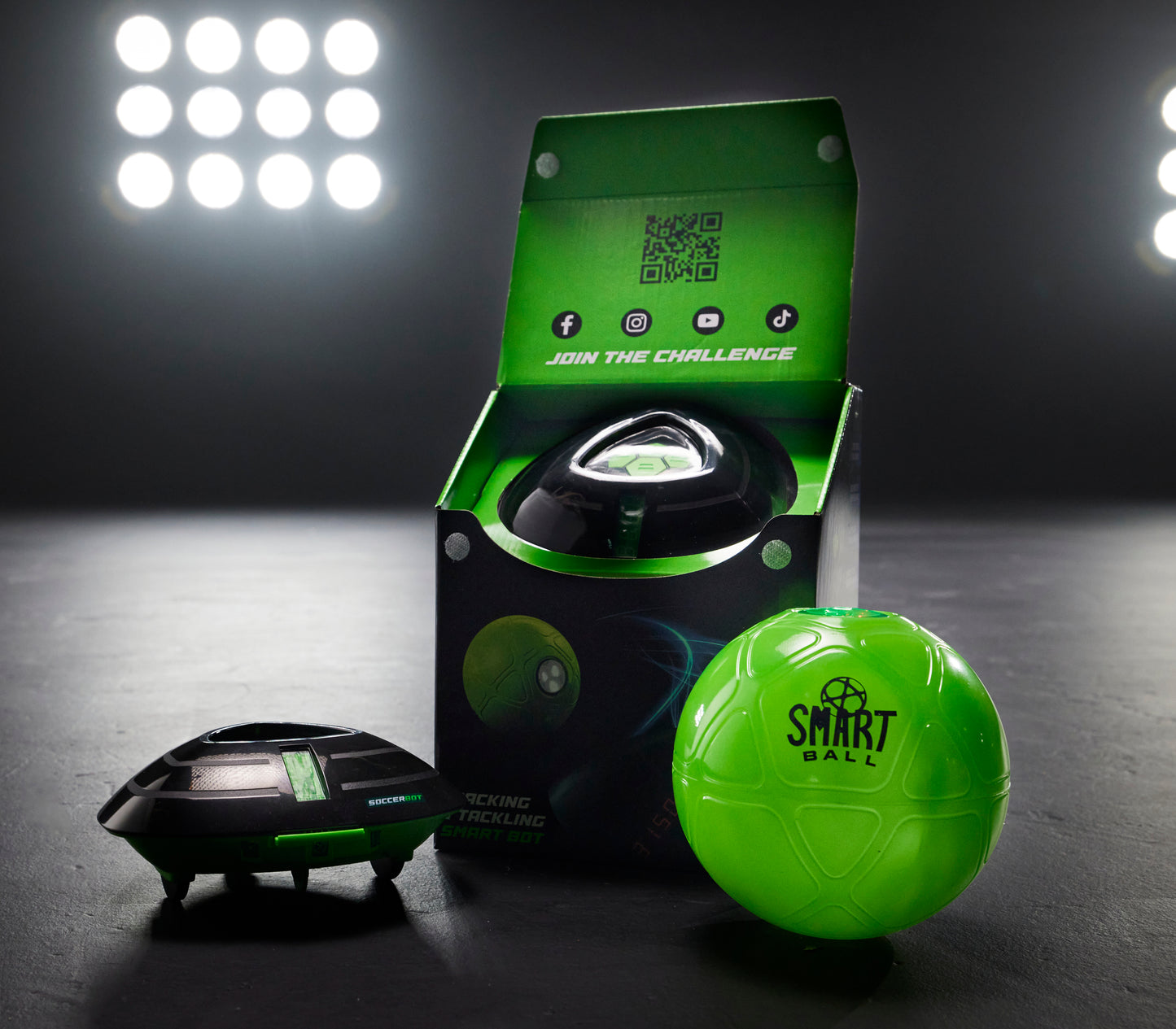 Smart Ball 1001CB Soccer Bot Indoor Football Trainer, Black, One Size